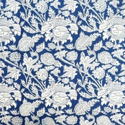 Cambric Hand Black Printed Cotton Fabric