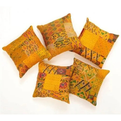 Floral Silk Patchwork Cushion Cover