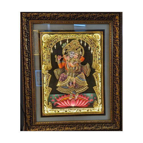 Handmade Radha Krishna 3D Painting