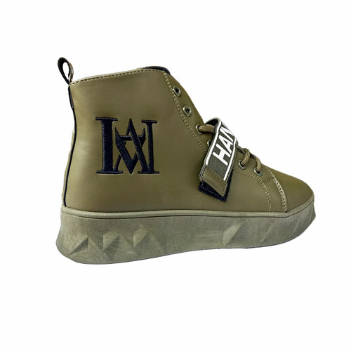 Leather Mens High Top Boots - Color: Green