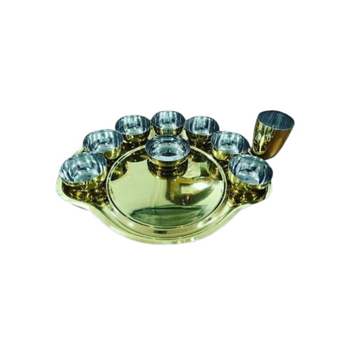 Mac Pai Plate With Apple Bowl - Color: Golden