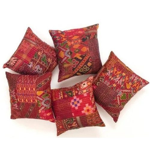 Silk Patchwork Cushion Cover