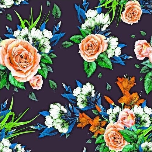Digital Floral Print Cotton Fabric