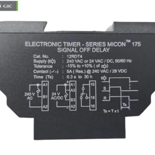 Gic L&T Micon Star Delta Timer 12Rdt4 Signal Off Delay - Color: Black