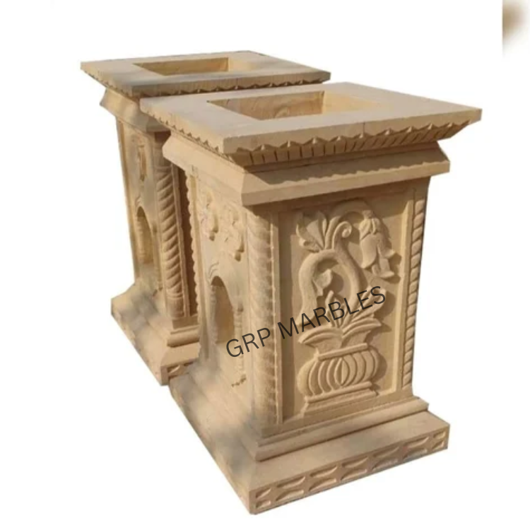 Brown Sandstone Tulsi Planter