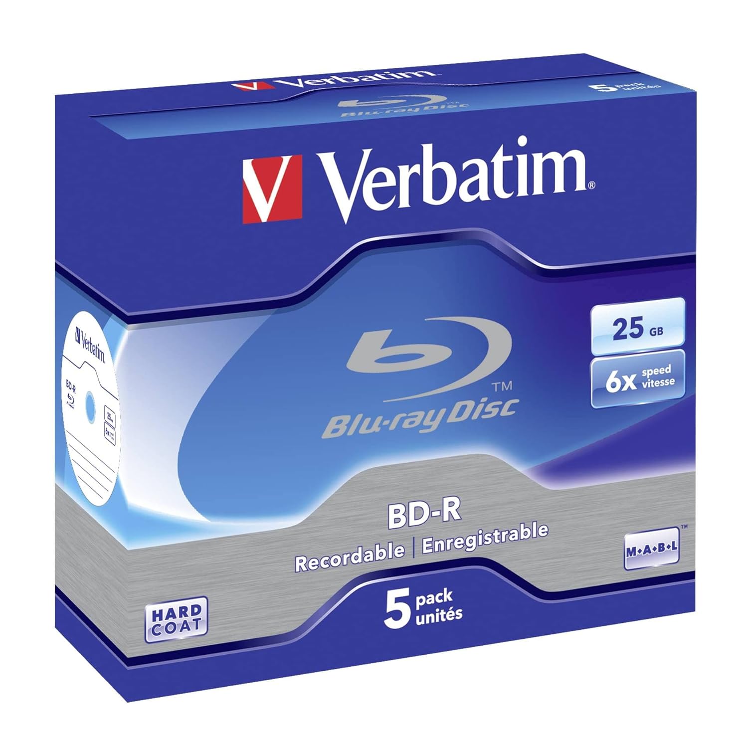 Verbatim 43715 Bd-R 25Gb 6X 5 Pack Jewel Case - Color: Blue