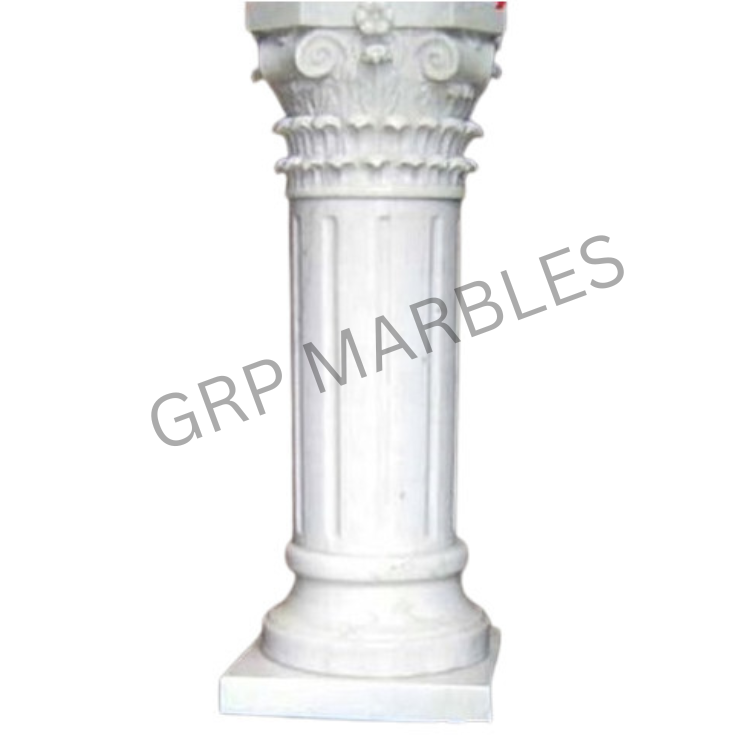 White Carved Pillar - Feature: Weather Proof And Strong