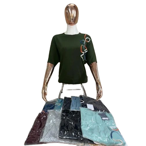 Ladies Green Cotton T Shirt By Karia Creation