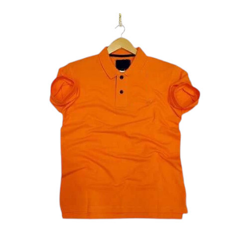 Mens Orange Collar T-Shirt