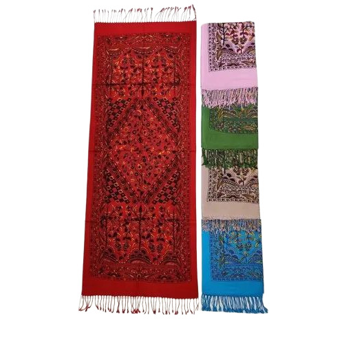 Red Printed Rayon Stole