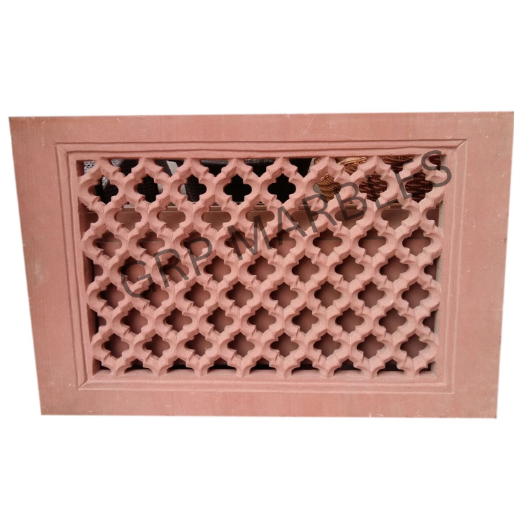 Carved Red Sandstone Jali