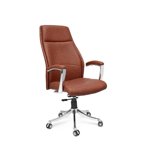 High Back Brown Leather Chair