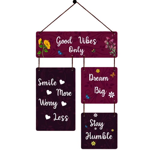 Wooden Good Vibes Wall Hanging