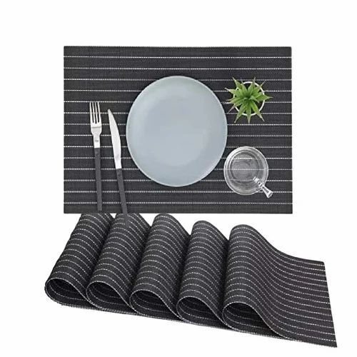 Black Dining Table Mat Set
