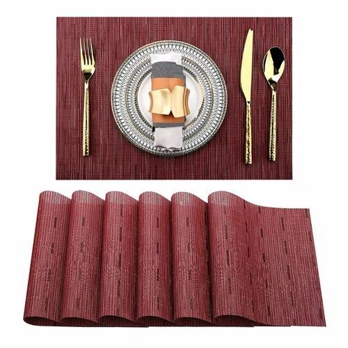 Red Dining Table Mat Set