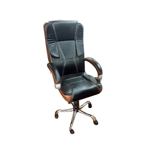 Rexine Black Executive Office Chair
