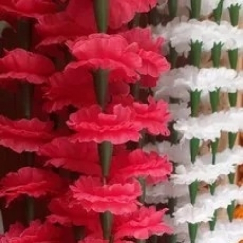 Fabric flowers garland 