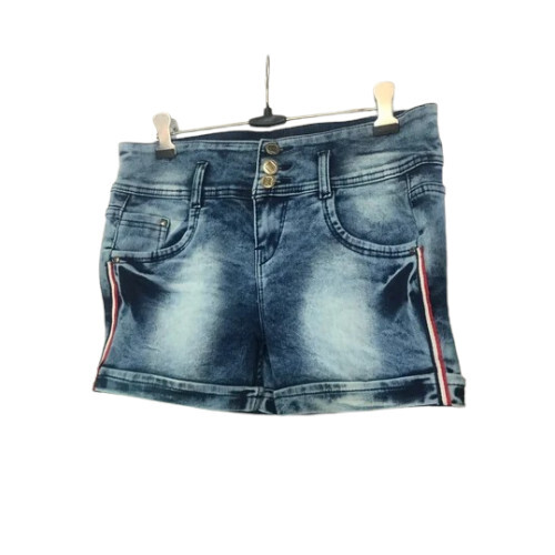 Ladies Faded Causal Wear Denim Shorts