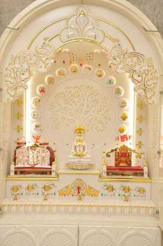 Stone Marble Temple Mandir For Home - Color: White