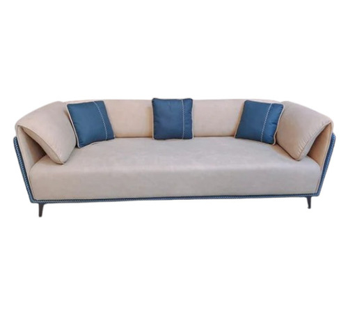 Three Seater Off White Blue Living Room Sofa