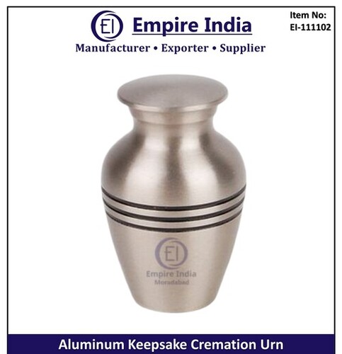 Aluminum Keepsake Cremation Urn - Color: Silver