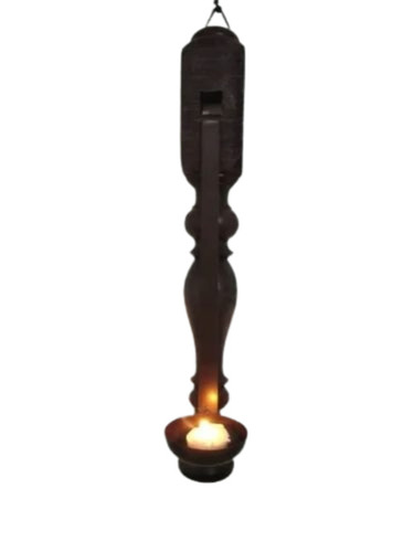Antique Wood Wall Panel Candle