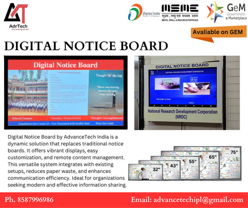 Digital Notice Board - Application: Schools And Colleges