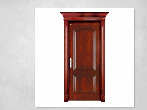 Rectangular Brown Teak Wood Door