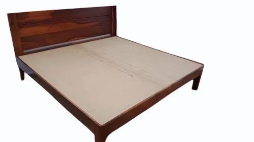 wooden double bed