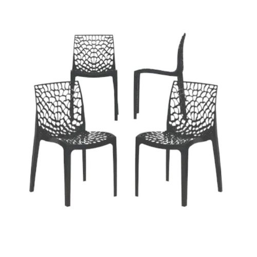 Black Plastic Armless Chair
