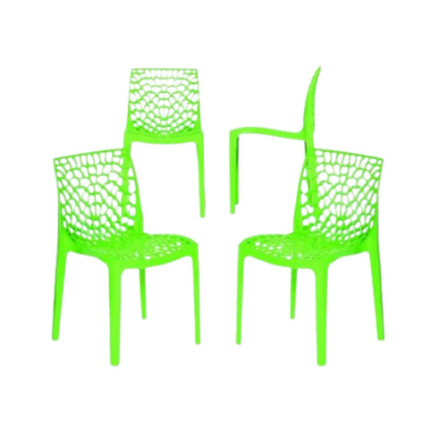 Green Plastic Armless Chair