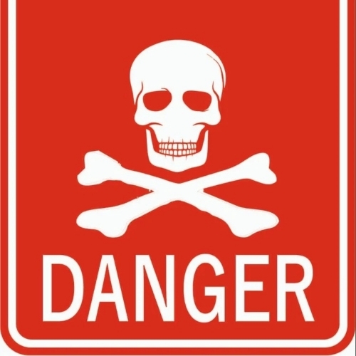 Rectangular Red Aluminium Danger Sign Board 