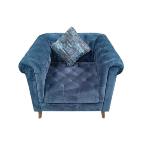 Single Seater Navy Blue Living Room Sofa