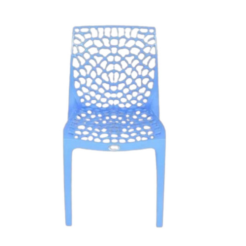 Sky Blue Plastic Armless Chair