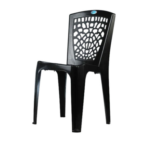 Black Plastic Cafe Armless Chair