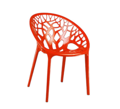 Red HDPE Plastic Cafe Chair