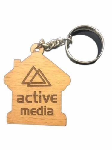Home Shape Mdf Keychain