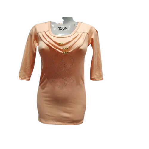 Fancy Round Neck Rayon Ladies Top