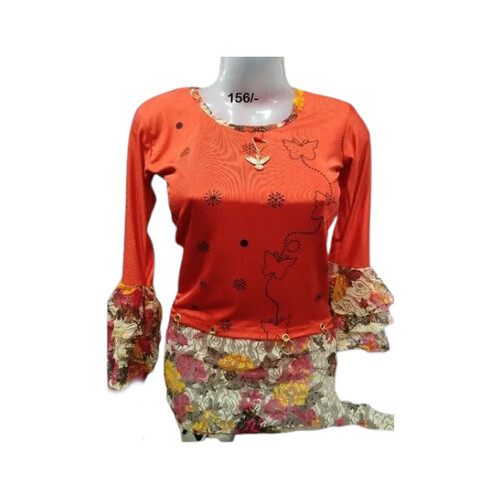Fashionable Round Neck Rayon Ladies Top