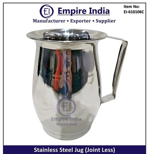 Jointless Stainless Steel Jug With Square Handle - Capacity: 2 Ltr