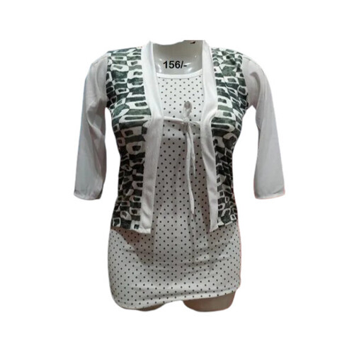 Trendy Round Neck Rayon Ladies Top