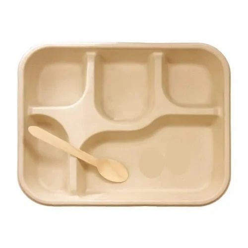 Compartment Sugarcane Disposable Plate