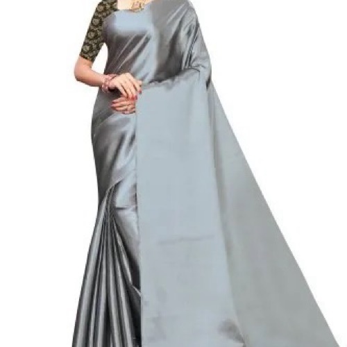 Ladies Plain Designer Silk Saree