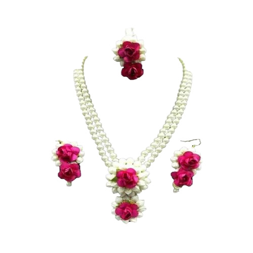 Pink Flower Jewellery Set