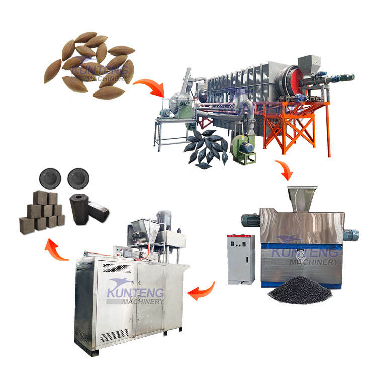 Charcoal Briquette Making Complete Machine Set Flammable Shisha Bbq Charcoal Machine Olive Charcoal Briquette Production Line - Briquette Size: Customizable