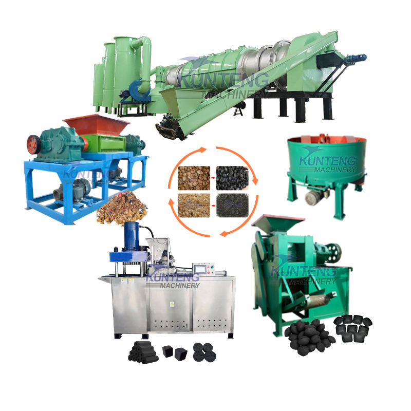 Full Carbon Charcoal Production And Processing Machinery Making Briquettes Charcoal Plant For Sale - Briquette Size: Customizable