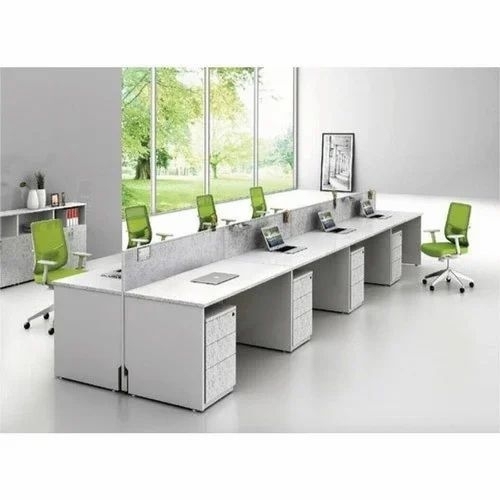 Office Workstations - Modular Ergonomic Silver Design, Chemical Resistant Durable Framework