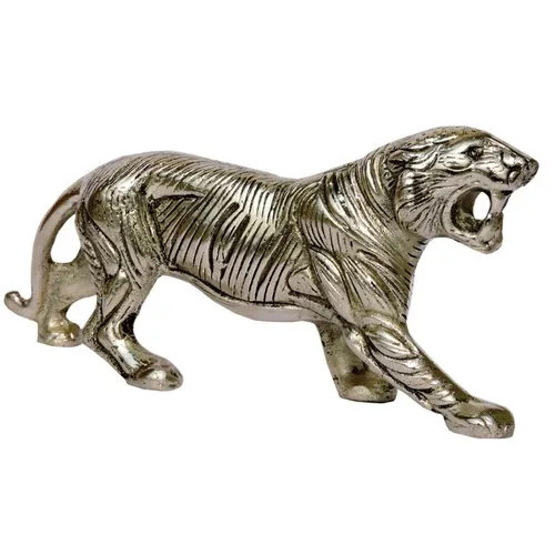 Silver Plated Tiger Statue