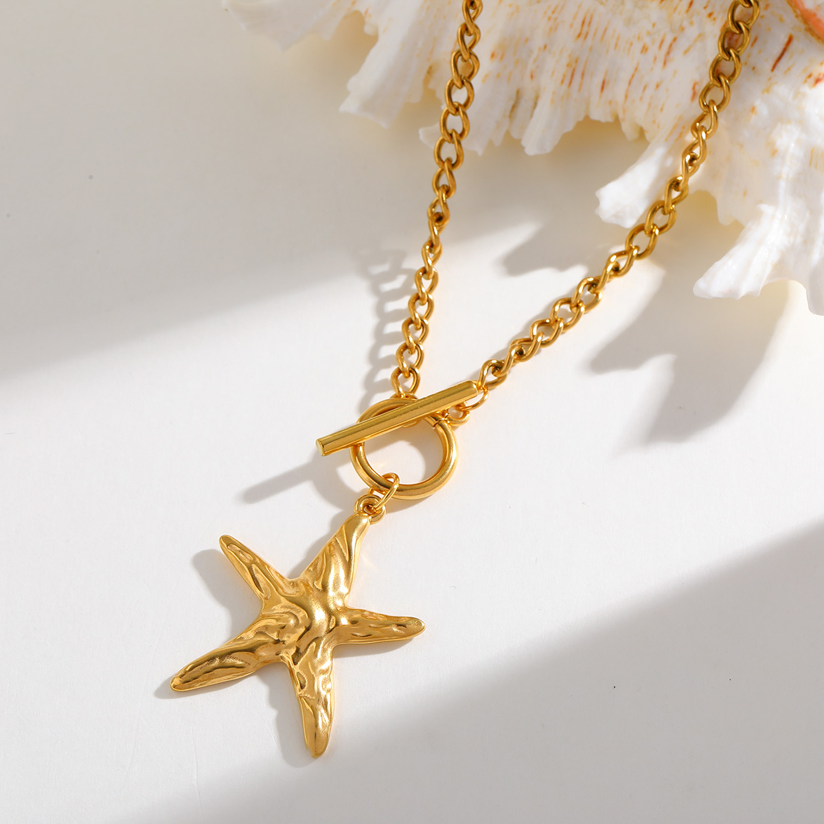 Waterproof Starfish Toggle Pendant Necklace
