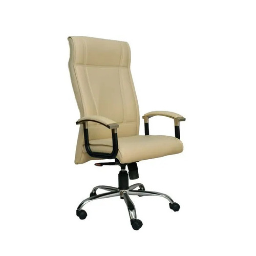 Cream Leather Office Chair